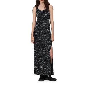 Rag & Bone Priscilla Studded Maxi Dress Black Silver Grommet Scoop Neck M NWT